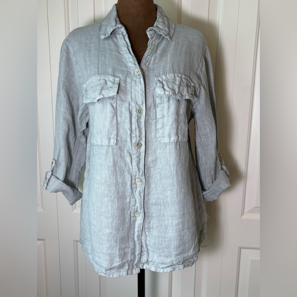 Linen Luv French Linen Shirt, Oversized XS
